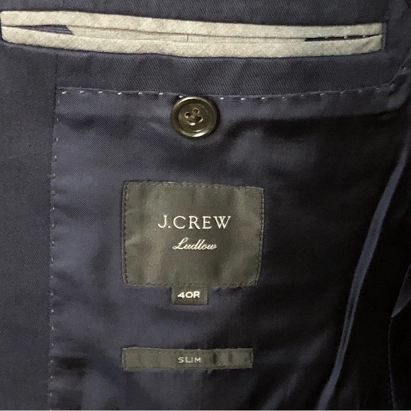 j crew ludlow 40r slim blazer jacket dark blue wool duca visconti di modrone - Picture 5 of 11